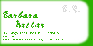 barbara matlar business card